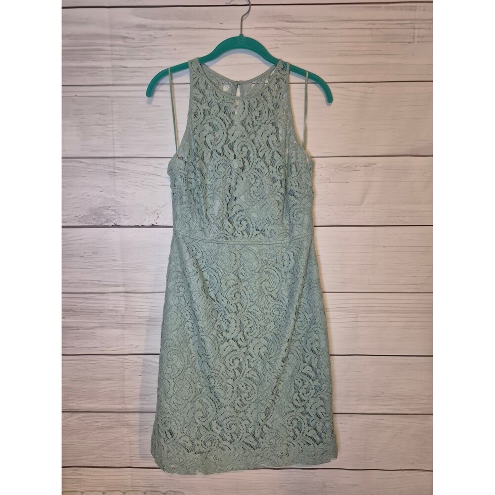 J. Crew Pamela Dress,  Leavers Lace, Shale Green Size 6 - Picture 2 of 13